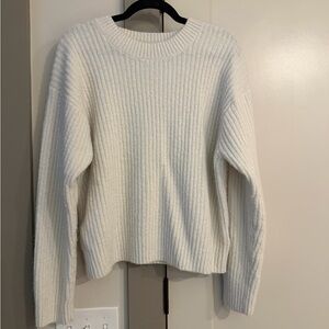 H&M Women's White Ribbed Sweater